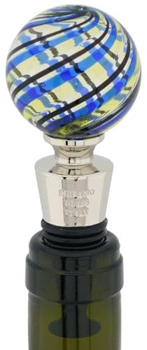 Glass Of Venice Murano Glass Bottle Stopper - Elegant Stripes