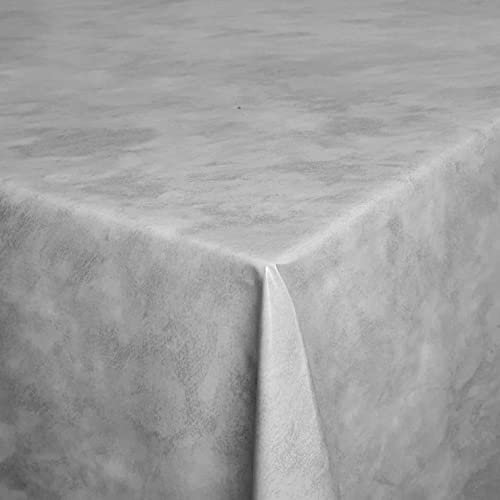 Wachstuch Wachstischdecke Tischdecke Gartentischdecke Breite & Länge wählbar Leicht Marmoriert Grau Eckig 90 x 130 cm abwaschbar