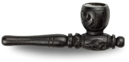 Weedness Holz-Pfeife in Schwarz 10 cm aus Ebenholz handgeschnitzt - Tabak Pfeife Pfeifchen Smoking Pipe Rauchen