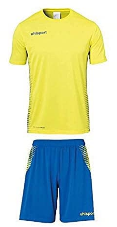 Uhlsport Herren Score Kit Trikot&Shorts Set, Limonengelb/Azurblau, x_l