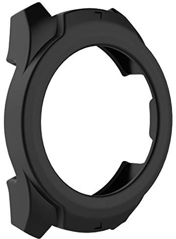 AWADUO For TicWatch Pro Silicone Protective Case Cover Shell, Smartwatch Protective Case For TicWatch Pro Smartwatch, Soft And Durable(Silicone Black)