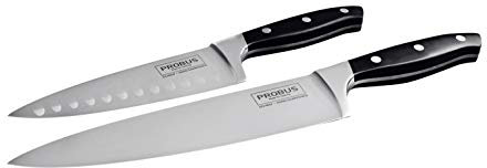 Probus cook's knife set, large & small premium kitchen knife, hand sharpened stainless steel universal knife for cutting and chopping, non-slip handle (blades: 20 cm/15 cm), quantity: 1 x set of 2
