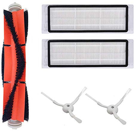 DingGreat Kit di Accessori per XIAOMI MI Robot Roborock S50 S51 S55 S5 Xiaowa Mi Mijia E25 C10 Parti di ricambio per Aspirapolvere Robot 2 Spazzola laterale 2 HEPA Filter 1 Spazzola principale