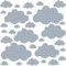 PREMYO 30 Wolken Wandsticker Kinderzimmer Mädchen Jungen - Wandtattoo - Wandaufkleber Selbstklebend Grau