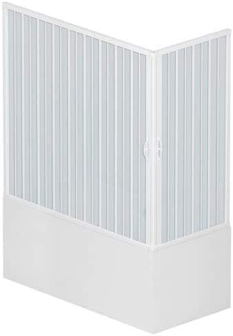 Box bañera plegable Liberte' 70 x 170 x 150 cm de PVC de dos lados con dos puertas de apertura angular color blanco