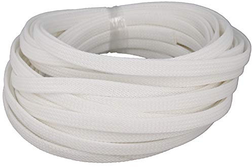 Othmro Cable Management Sleeve, 10m White Cable Tidy Sleeve, Diameter 6mm, Cord Protector, Braided Cable Organizers for Office Cord, Insulation Protection, 1 Pc