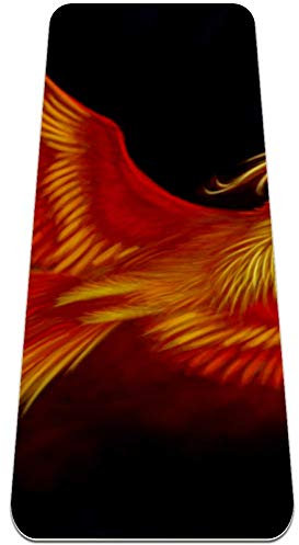 BestIdeas Yoga-Matte Flying Fire Phoenix für Yoga, Pilates, Bodenübung Männer Frauen Mädchen Jungen Kinder Anfänger Rutschfestes Design