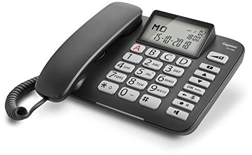 Gigaset Dl580 - Schnurgebundenes Telefon ohne Anrufbeantworter mit beleuchtetem Display - Große Ergonomische Tasten, zusätzlicher Knopf Lautstärkeregler