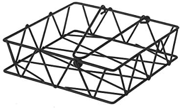 D,casa - Portatovaglioli geometrico, nero, in metallo, da 18 x 18 x 5 cm