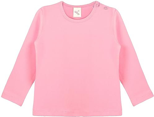 Lilax Baby Girls' Basic Long Sleeve Round Neck T-Shirt - Pink - 18-24 Months