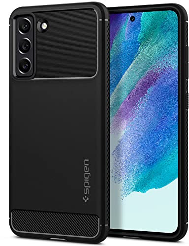 Spigen Rugged Armor Hülle Kompatibel mit Samsung Galaxy S21 FE 5G -Schwarz
