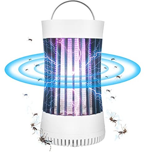 AICase 2-in-1 elektrische Insektenvernichter UV-Licht Mückenfalle Akku USB mit Spannungsgitter und Ventilator; tragbare Insektenfalle gegen Motten Fliegen Wespen chemikalienfrei mit Lampe und Lüfter