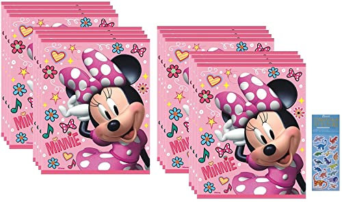 Minnie Geburtstagsparty-Zubehör-Set enthält Plastiktüten für Partys, 16 Stück