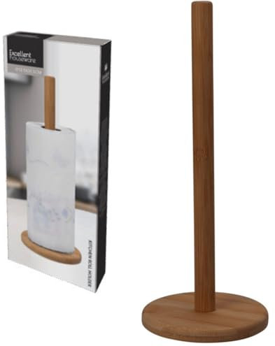 ABRUS Porte-rouleau de cuisine en bambou - Gadget de cuisine pour la maison - Léger et résistant aux rayures.