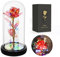 JUSTOYOU Rose regalo per donne, madri, mogli, fiori artificiali colorati, regalo per donne, sempre in cupola di vetro, fiore arcobaleno rosa per compleanno, Natale, festa della mamma (rosso)