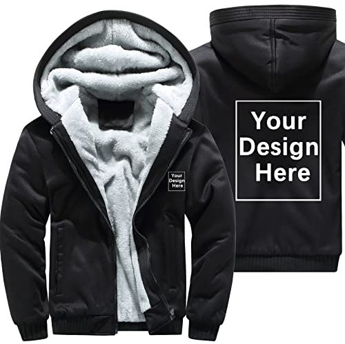 ALRRGPB Individuelle Hoodies für Herren entwerfen Sie Ihr eigenes Bild, personalisiertes Sweatshirt mit durchgehendem Reißverschluss