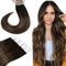 Hetto Tape Extensions Echthaar Balayage Tape in Extensions Echthaar 50 cm Balayage Dunkelstes Braun to Licht Braun Seidig Gerade Invisible Tape Klebe Remy Haarverlangerung 20pcs 50g #2/8/2