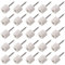 AERZETIX - C65848 - Set di 25 Staffe reggimensola supporto per mensola con chiodo Ø10mm x 21mm - tavola ripiano - in plastica - colore bianco - stoccaggio fissaggio mobile libreria armadio cassetto