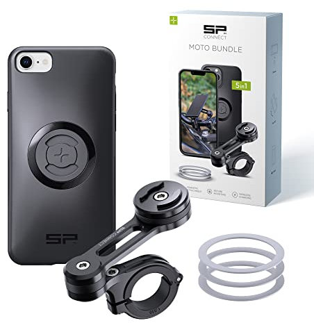 SP CONNECT Moto Bundle | SPC+ | kompatibel mit iPhone SE/8/7/6S/6 | Handyhalter für Motorrad Bike Moped Roller | Gadget Halterung für Navi