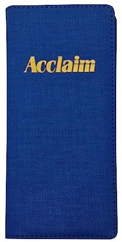 Acclaim Rigid Lawn Bowls Bowling Scorecard Holder Lightly Padded Plain Colour Chevron Textured Finish 23 cm x 11 cm with Spring Clip & Pen Loop (Blue)