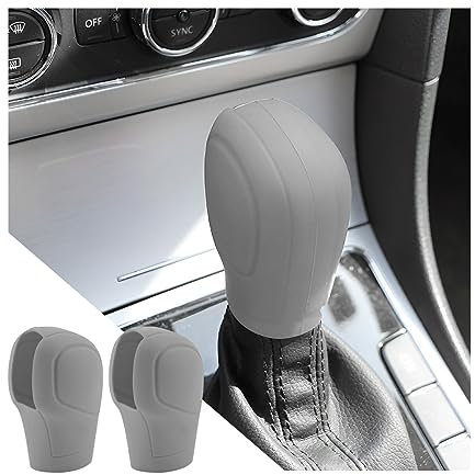 CGEAMDY 2 Stück Auto Schaltknauf Abdeckung, Universal Schaltknauf Abdeckung, Anti-Rutsch Silikon Schaltknaufabdeckung Shift Glove Skin Case Schutzhülle(Grau)