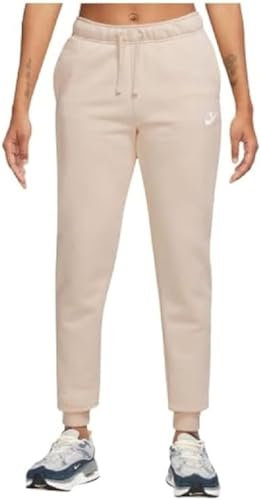Nike DQ5191-126 W NSW Club FLC MR Pant Std Pantaloni Sportivi Donna SANDDRIFT/White Taglia L