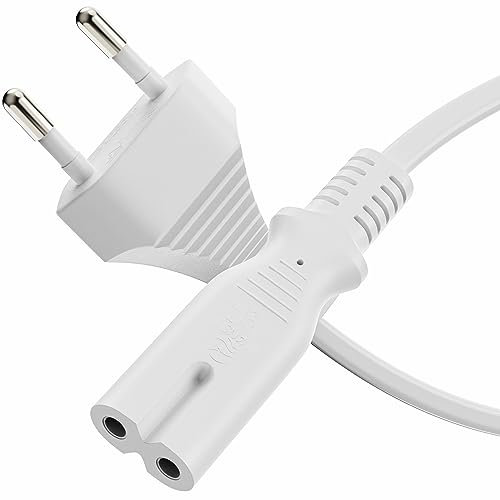sonero Câble d'alimentation 2 pôles, 2,0m, Prise Euro Type C sur Prise IEC C7 Euro 8 mâle, Bloc d'alimentation Câble d'alimentation pour TV, PS5, PS4, PS3, appareils ménagers, Blanc