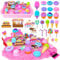 Play Sand Kit for Girls, Ice Cream Sensory Bin Sandbox, Creative Bake Shop with 1.0 kg Magic Sand, Ice Cream & Cake Models, Cleaning Tools, Pretend Beach Cake Stand Toys Gift for Toddler Ages 3-8