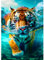 DAERLE 5D Diamond Painting Tiger Unterwasser, Diamant Painting Bilder Tier, Diamond Art Erwachsene Full DIY Diamant Kunst Malerei Stickerei Set Kreuzstich für Home Wand Dekor 30x40cm