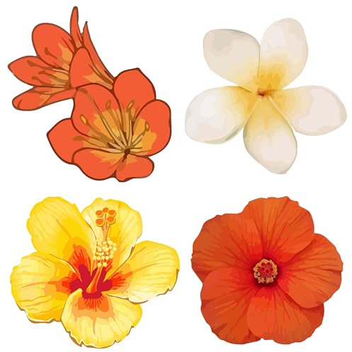 GORGECRAFT 4Stk Blumen-Fensteraufkleber 16cm Frühlings-Fensteraufkleber Floral Wiederverwendbar Nicht Klebend Für Glasschiebetüren Statisch Abnehmbar Sommer-Aufkleber Zur Verhinderung von Vögeln