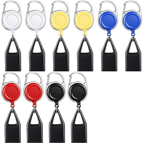 Aboiledy 10 Stück, Einziehbarer Schlüsselanhänger Feuerzeug Clips, Feuerzeug Halter mit Sschnur, Silikon Feuerzeugholster Zubehör mit Einziehbarem Schlüsselbund