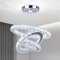 Cainjiazh Deckenleuchte Kristall Kronleuchter LED Deckenlampe Beleuchtung Dimmbar Modern Leuchter Wohnzimmerlampe Schlafzimmerlampe Lampe 3-Ringe Einstellbare Pendelleuchte Kronleuchter für Küche