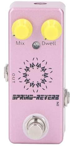 Jiawu Spring Reverb-Effektpedal, Gitarenffektpedal aus Aluminiumlegierung MIT LED-aufzege für Leistung