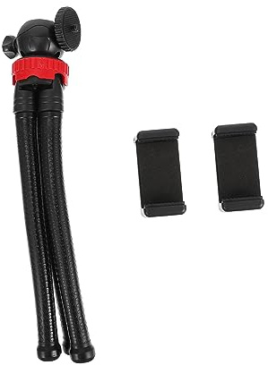 BRIGHTFUFU Flexible Octopus Tabletop Camera Tripod with 1/4 Inch Screw and Phone Clamp, Adjustable Broadcast Video Tripod for Smartphone Live Streaming and Desktop Photography