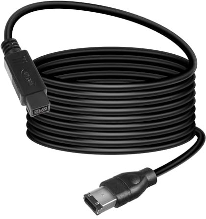 HATMINI Firewire-Kabel, 1,8 m, IEEE 1394 Firewire 9-poliger Stecker auf 6-poliger Stecker, Adapterkabel, Firewire-Datenübertragungskonverterkabel für Drucker, PC, Scanner, Camcorder