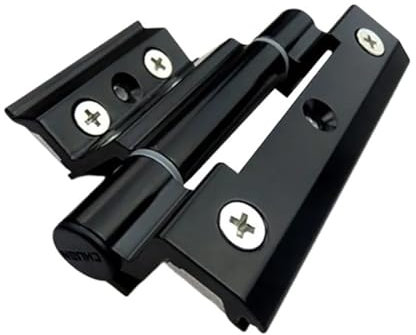 Cerniera 1 Pezzo In Lega Di Alluminio For Porte E Finestre, Cerniera A Ponte Rotto, Isolamento, Cerniere Pieghevoli A Ponte Rotto, Ferramenta For Mobili Facile da installare (Color : Black-100mm)