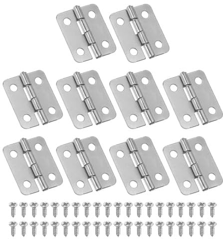 PATIKIL Small Butt Hinges 3/4 Inch, 10 Pack Mini Jewelry Box Hinge with Screw for Jewelry Wooden Boxes Cabinet Drawer Doors Gate, Silver