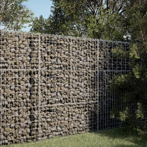 Gecheer Panier gabion avec couverture, gabion, gabions, mur de gabion, mur de soutien en gabion, 100 x 50 x 150 cm en fer galvanisé