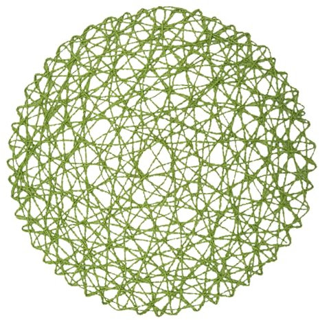 FGUUTYM Set di 3 tovagliette rotonde in corda di carta, intrecciate in modo casuale, tappetino isolante da tavolo, corda di carta, decorative, tovagliette in feltro (verde, A)