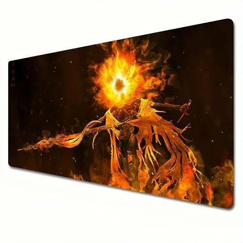 Elden Ring Nightreign Tapis de souris de jeu, XL noir et rouge, grande taille, 800 x 300 cm, bord cousu et sous-main pour bureau à domicile, Midra, Lord of Frenzied Flame (XL)