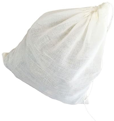 POPETPOP Wiederverwendbarer Obstbeutel Mit Kordelzug Extra Großer Filterbeutel Aus Netzstoff Für Lebensmittel-aufbewahrung Und Filtration Weiß