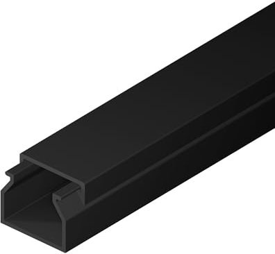 EDO Goulotte de Câble 20x10 mm Cache-Câble Anthracite Foncé 2m - Goulotte PVC avec Couvercle à Clipser - Cache Câble Mural en Saillie - Goulotte Décorative TV, Bureau, Salon