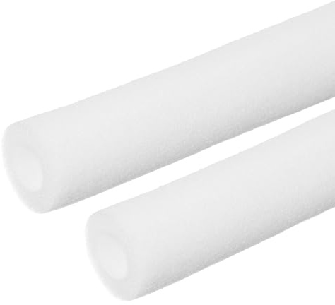 PATIKIL Tuyau D'isolation En Mousse Pour Tuyauterie, 2 Pack Tuyau De Mousse De Protection Thermique Enveloppe Exterieure Pour Tuyaux 1 (25mm) DI x 1-4/5 (45mm) DE x 6.6 Pieds, Blanc