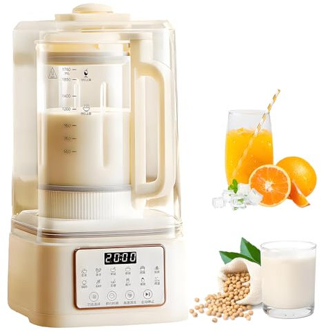 Plant Milk Maker, 1750ml Automatic Soy Milk Maker with Auto Clean, Delay Start, Keep Warm, Brush & Measuring Cup for Almond, Vegan Oat Porridge, Milkshake