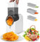 Rallador eléctrico giratorio de queso y máquina de ensalada, 3 cuchillas de acero inoxidable, trituradora automática de alimentos fácil de limpiar
