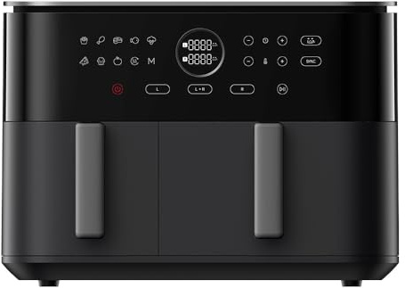 XIAOMI Dual Zone Air Fryer 10L, Dual Independent Baskets with Smart SYNC | NTC Smart Temperature Control, 9 Preset Menus, 88.3% Less Fat, Metal Interior, 30-Minute Warm-Keeping Mode