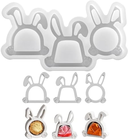 Osterhasen Silikonform Ostern Pralinenschachtel, 3er Set Silikonformen Gießformen Ostern Geldgeschenk, Silikonform Osterhase, Gießform Osterhase, Gießformen Silikon Oster für Pralinen Verpackung (A)