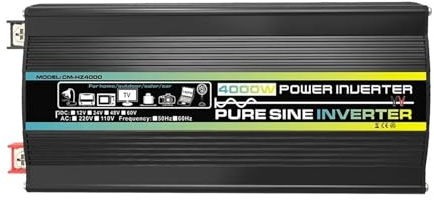Convertisseur Convertisseur Puissance 3000/4000/6000/8000W Affichage LED Transformateur Tension Voiture DC 12V AC 220V Appareil Automobile Camping-Car Onduleur(4000w)