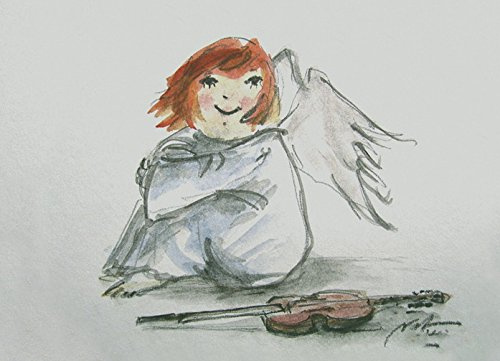 Inkognito Postkarte - Motiv: Engel/Geige, Anlass:, Künstler/Verlag Nele Andresen, Art-Nr.: 32828, Größe: A6