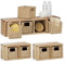 3 x Wandregal Walnuss Set, Regalsystem, 1 großes, 2 kleine Würfelregale, Regalsystem für Bad, Küche, Wohnzimmer, Natur